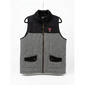 Gameday Couture Texas Tech Red Raiders Vest XXL NWT Herringbone Puffer BlackGrey